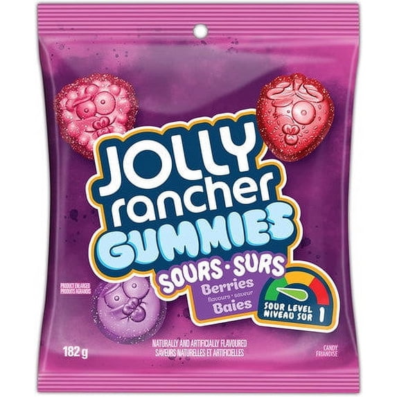 Jolly Rancher Gummies Sours, Berries Flavors, 182g/6.4 oz
