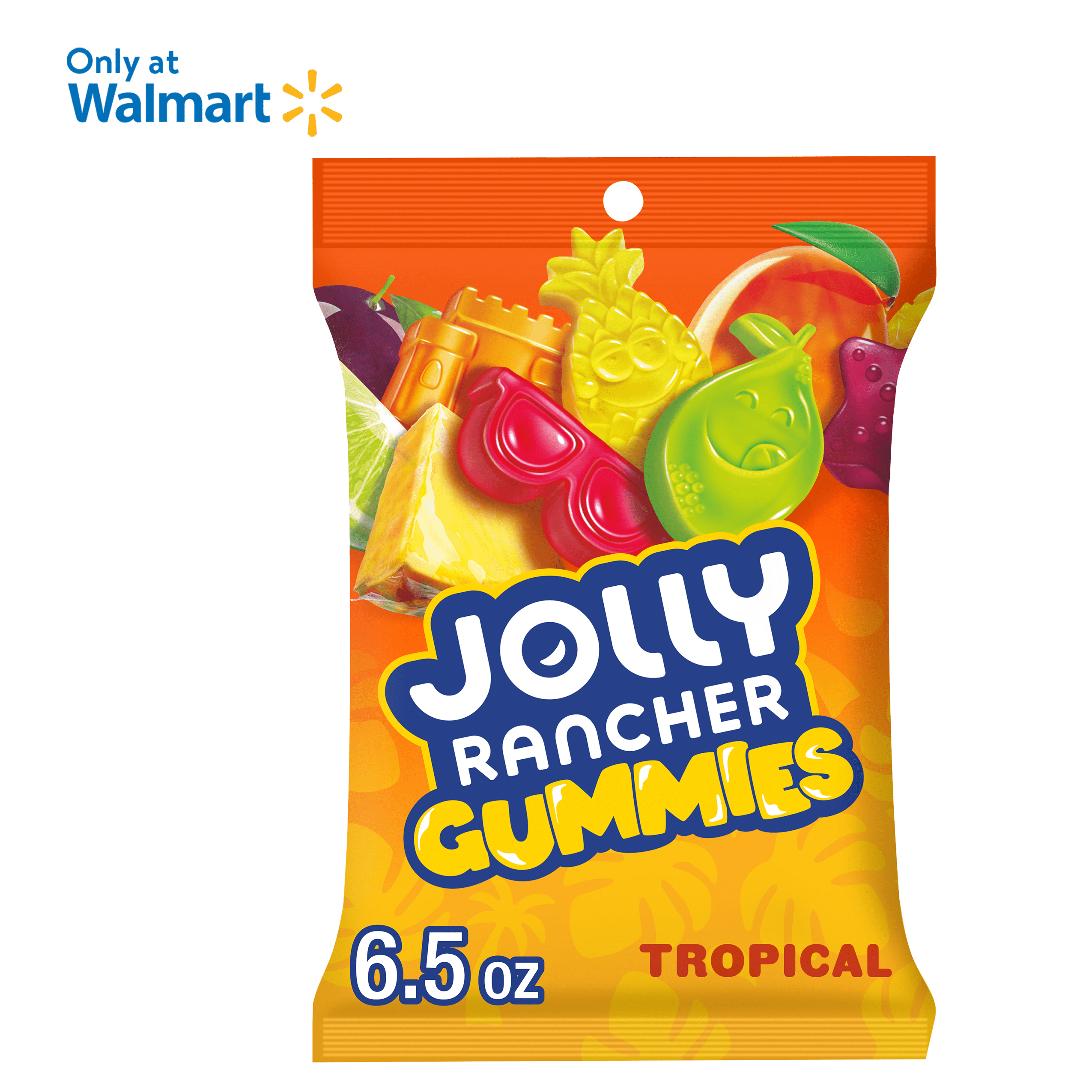 Jolly Rancher Gummies Tropical Beach Blast Flavored Candy, Bag 6.5 oz