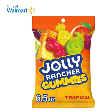Jolly Rancher Gummies Tropical Beach Blast Flavored Candy, Bag 6.5 oz