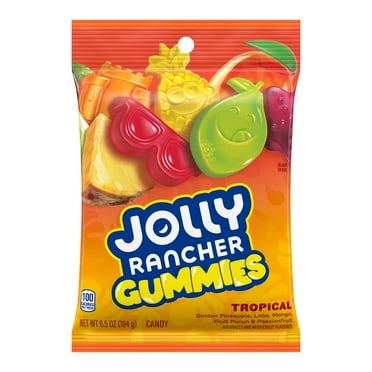 Jolly Rancher Gummies Tropical Beach Blast Flavored Candy, Bag 6.5 oz