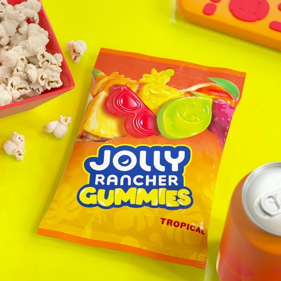 Jolly Rancher Gummies Tropical Beach Blast Flavored Candy, Bag 6.5 oz