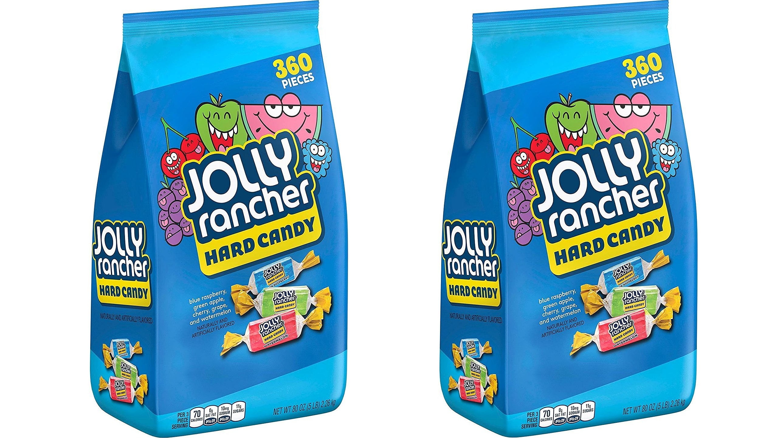 Jolly Rancher Hard Candy, Assorted, 5 Pound Bulk Candy, 2 Pack (360 Pieces)