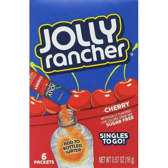 Jolly Rancher Jolly Rancher Singles to Go Water Drink Mix, Cherry Flavored Powder Sticks, (12 Boxes with 6 Packets Each - 72 Total Servings),, 72 Count ()