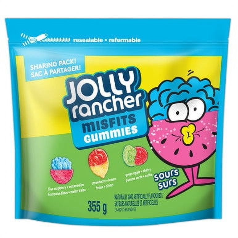 Jolly Rancher Misfits Assorted Sours Gummies, 355g/12.4 oz., Sharing Bag, {Imported from Canada
