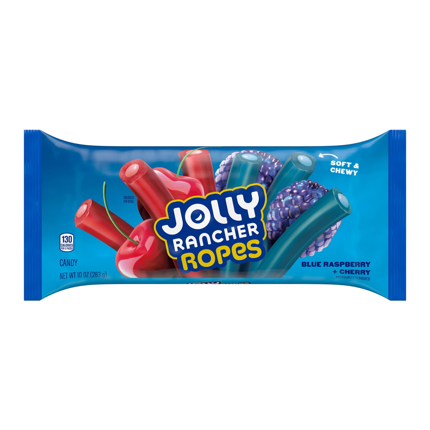 Jolly Rancher Ropes Blue Raspberry and Cherry Flavored Candy, Bag 10 oz