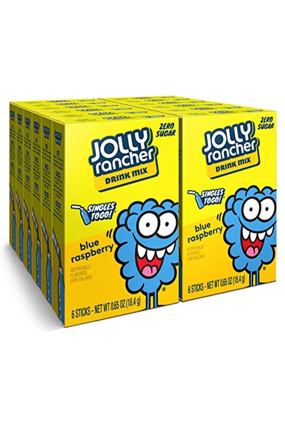 Singles To Go Powdered Drink Mix (12 Boxes With 6 Packets Each/72 Total Servings/Sugar-Free Drink Powder/Just Add Water), Blue Raspberry, 7.728 Oz
