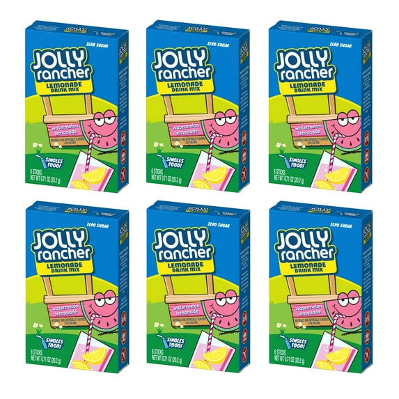 Jolly Rancher Singles To Go Watermelon Lemonade, 6 Boxes With 6 Packets Each- 36 Total Servings