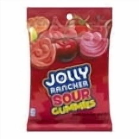 Jolly Rancher Sour Gummies Awesome Reds Assorted Fruit Flavored Candy, Bag 6.5 oz (Pack of 12)