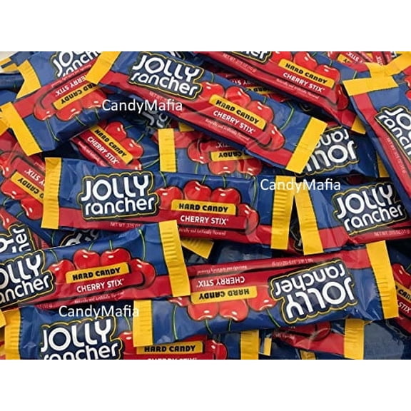 Jolly Rancher Stix CHERRY Jolly Rancher Stix Hard Candy Individually Wrapped 30 Pieces - Jolly Rancher Sticks