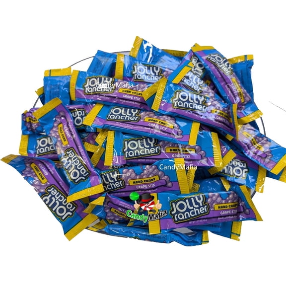 Jolly Rancher Stix GRAPE Jolly Rancher Stix Hard Candy Individually Wrapped 30 Pieces - Jolly Rancher Sticks