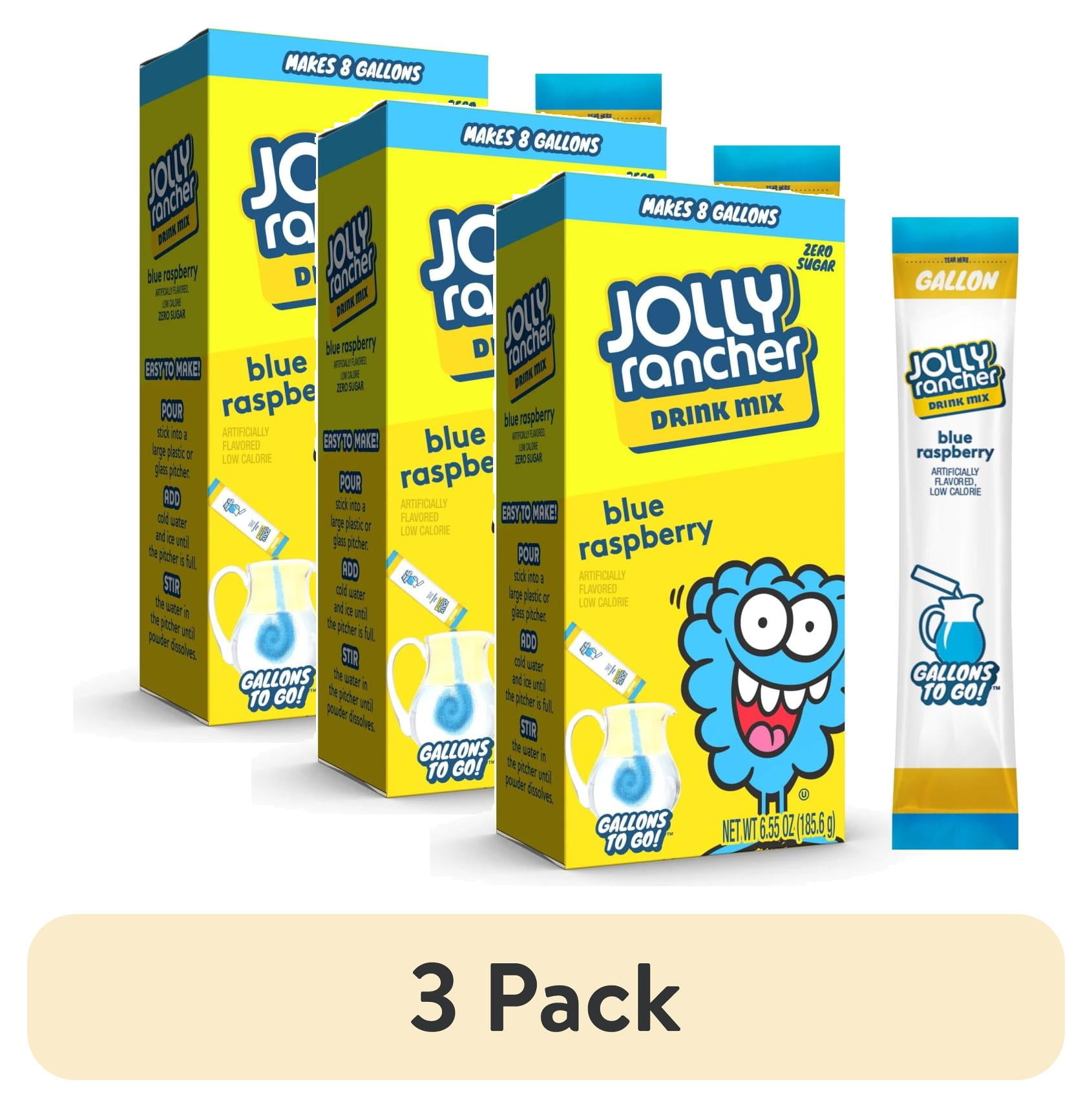 (3 pack) Jolly Rancher Sugar Free Blue Raspberry Powdered Drink Mix, 0.