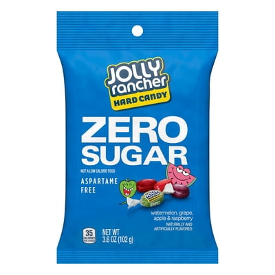 Jolly Rancher Zero Sugar Assorted Fruit Flavored Hard Candy, Bag 3.6 oz