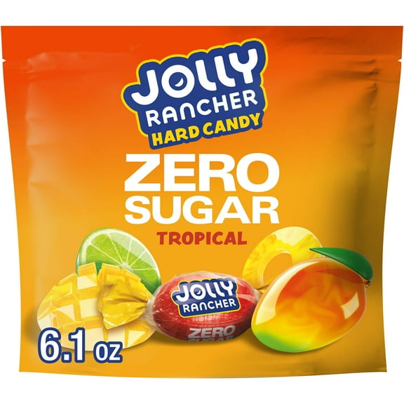 Jolly Rancher Zero Sugar Tropical Fruit Flavored Hard Candy, Bag 6.1 oz
