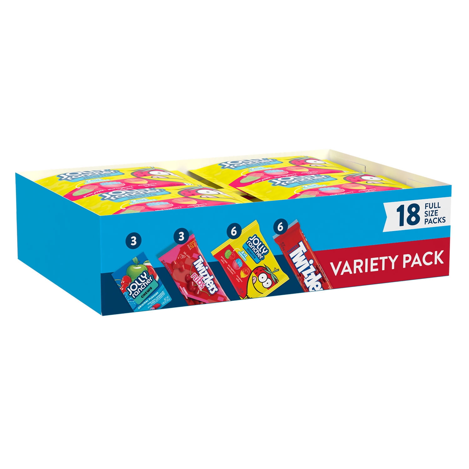 Jolly Rancher and Twizzlers Fruit Flavored Candy, Variety Box 38.73 oz, 18 Count