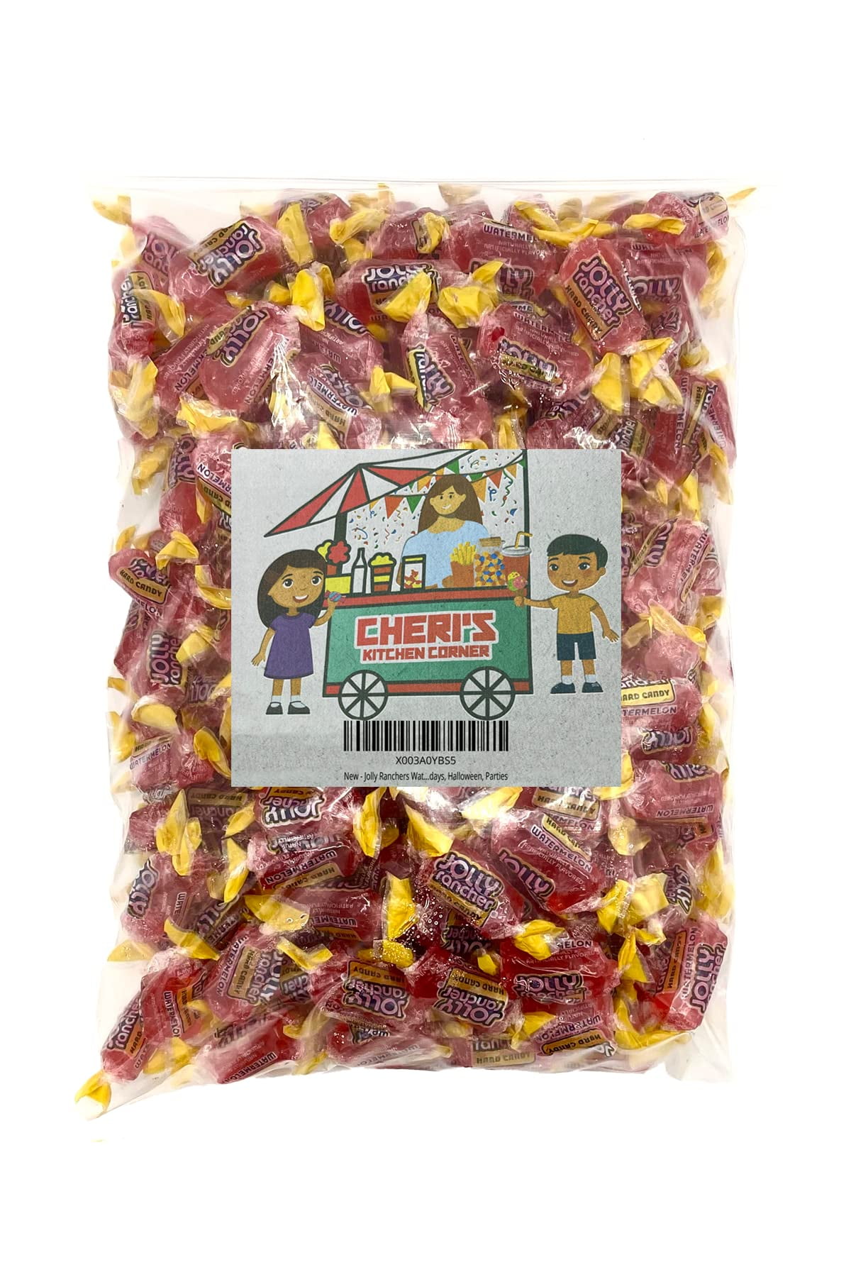Jolly Ranchers Watermelon 3lb Individually Wrapped Hard Candy to Celebrate July 4th,Birthdays, Halloween, Parties