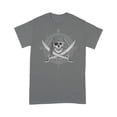 thumbnail image 1 of Jolly Roger Compass Pirate Skull and Cutlasses Distressed T-Shirt, 1 of 2