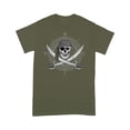 thumbnail image 1 of Jolly Roger Compass Pirate Skull and Cutlasses Distressed T-Shirt, 1 of 4