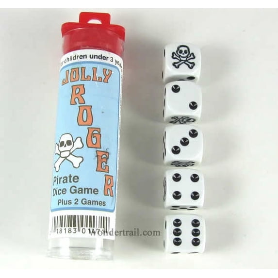 Jolly Roger Dice Game Six Sided Dice (D6) 16mm (5/8in) Koplow Games
