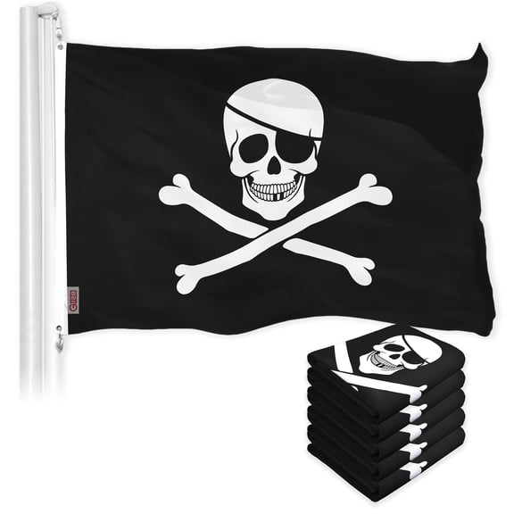 Jolly Roger Pirate Bones Flag 3x5FT 5-Pack Printed 150D Polyester By G128