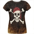 thumbnail image 1 of Jolly Roger Pirate Flag Distressed Grunge All Over Womens T Shirt Multi X-LG, 1 of 2
