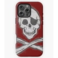 thumbnail image 1 of Jolly Roger Pirate Flag Skeleton Head Bones Phone Case for iPhone 16 15 14 13 12 11 Pro Max, 1 of 2
