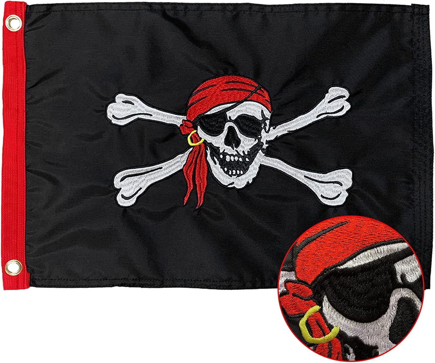 Bloody Red Flag 3x5 Outdoor-Jack Rackham Pirate Flag-150D Polyester  Fabric-Brass Grommets-Fading Resistance