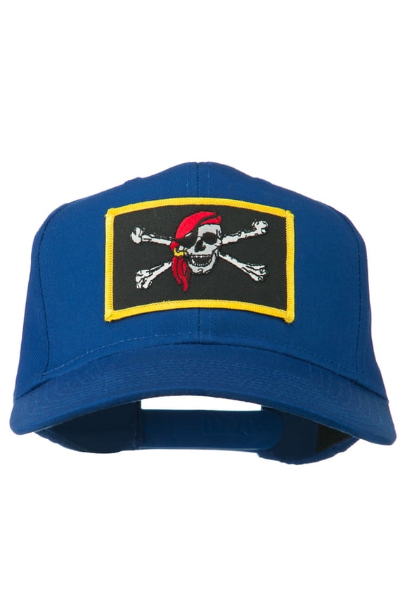 Jolly Roger Scarf Skull Patched Cap - Royal OSFM