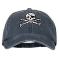 thumbnail image 1 of Jolly Roger Skull Embroidered Big Size Washed Cap - Navy XL-3XL, 1 of 5
