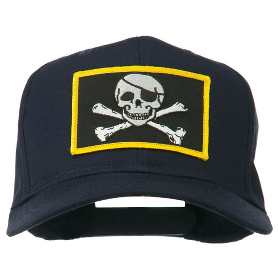 Jolly Roger Skull Military Patched Cap - Navy OSFM