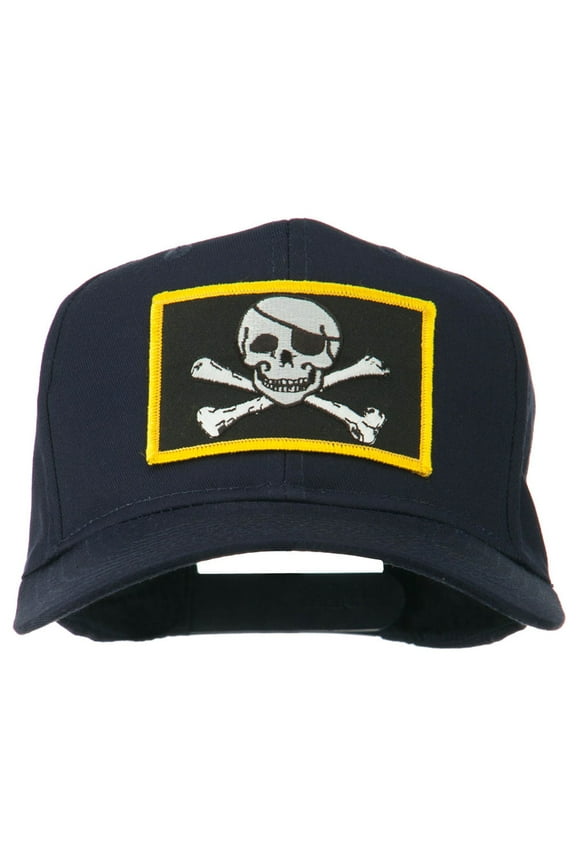 Jolly Roger Skull Military Patched Cap - Navy OSFM
