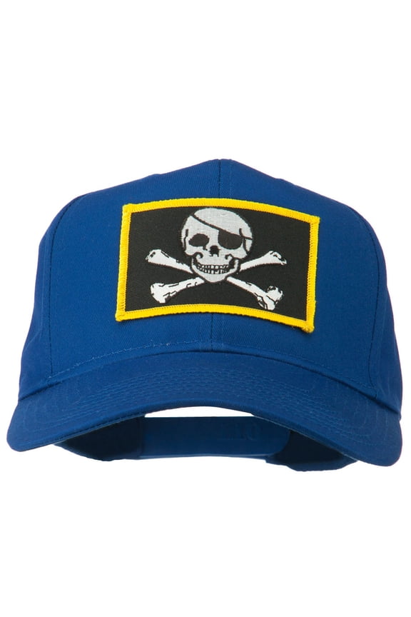 Jolly Roger Skull Military Patched Cap - Royal OSFM