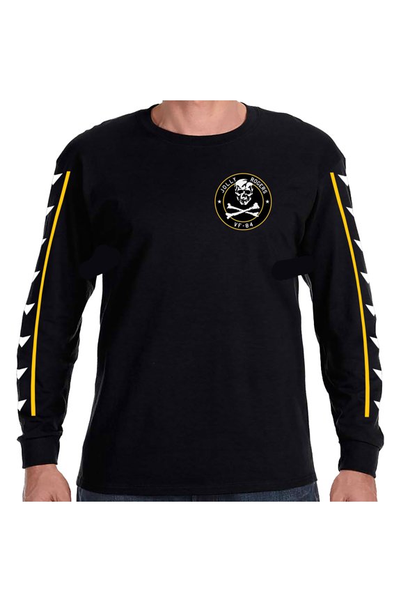 Jolly Rogers VF-84 Double Sided Long Sleeve Chevron Design Poly Blend-3XL