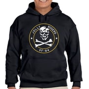 Jolly Rogers VF-84 Skull and Crossbone Pullover Hoodie-Small