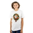 thumbnail image 1 of Jolly Santa Claus Christmas Wreath Women's Plus Size Graphic Tee Brisco Brands 2X, 1 of 5
