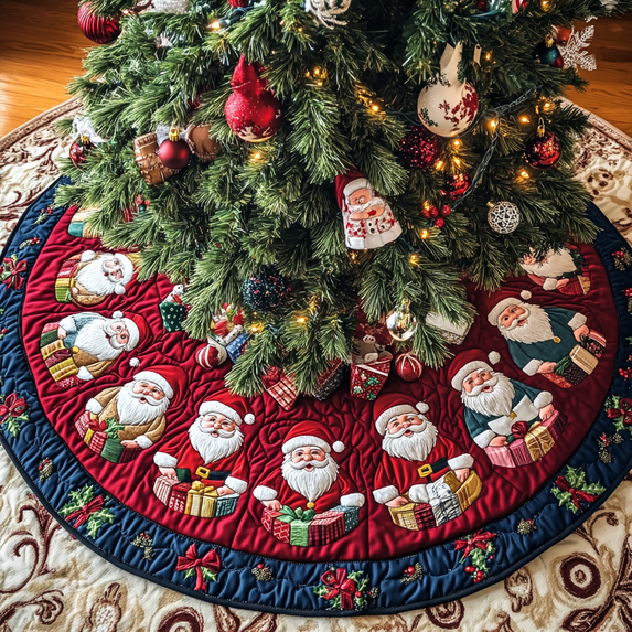 Tree Standie Jolly St Nick Christmas Quilted Tree Skirt, 35.4 Inch Christmas Tree ...