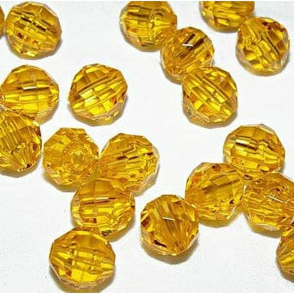 Jolly Store Crafts 6mm Sun Gold Faceted Round Beads, 500pc., Made in the USA