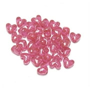Jolly Store Crafts Bright Pink Sparkle Heart Shaped Pony Beads, Made in USA