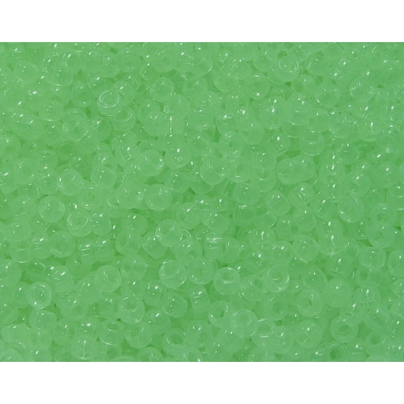 Jolly Store Crafts Green Glow in the Dark 6.5x4mm Mini Pony Beads, Made in USA, 1000pcs.