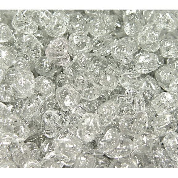 Jolly Store Crafts Silver Sparkle Heart Shaped Pony Beads, Made in USA