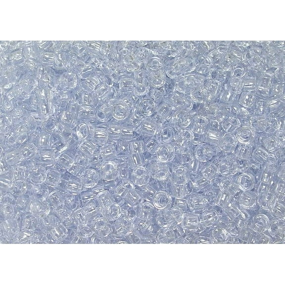 Jolly Store Crafts Transparent Blue Ice 6.5x4mm Mini Pony Beads, 1000pc., made in USA