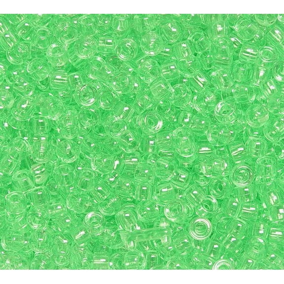 Jolly Store Crafts Transparent Lemon Lime 7x4mm Mini Pony Beads, 1000pc., made in USA