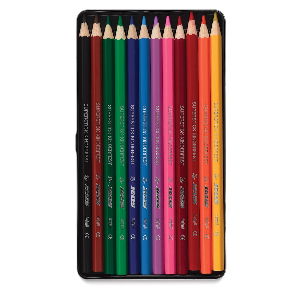 Jolly Superstick Colored Pencils - Assorted Colors, Set of 12