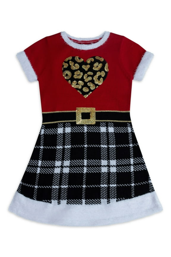 Girls Christmas Novelty Sweater Dress, Sizes 4-16