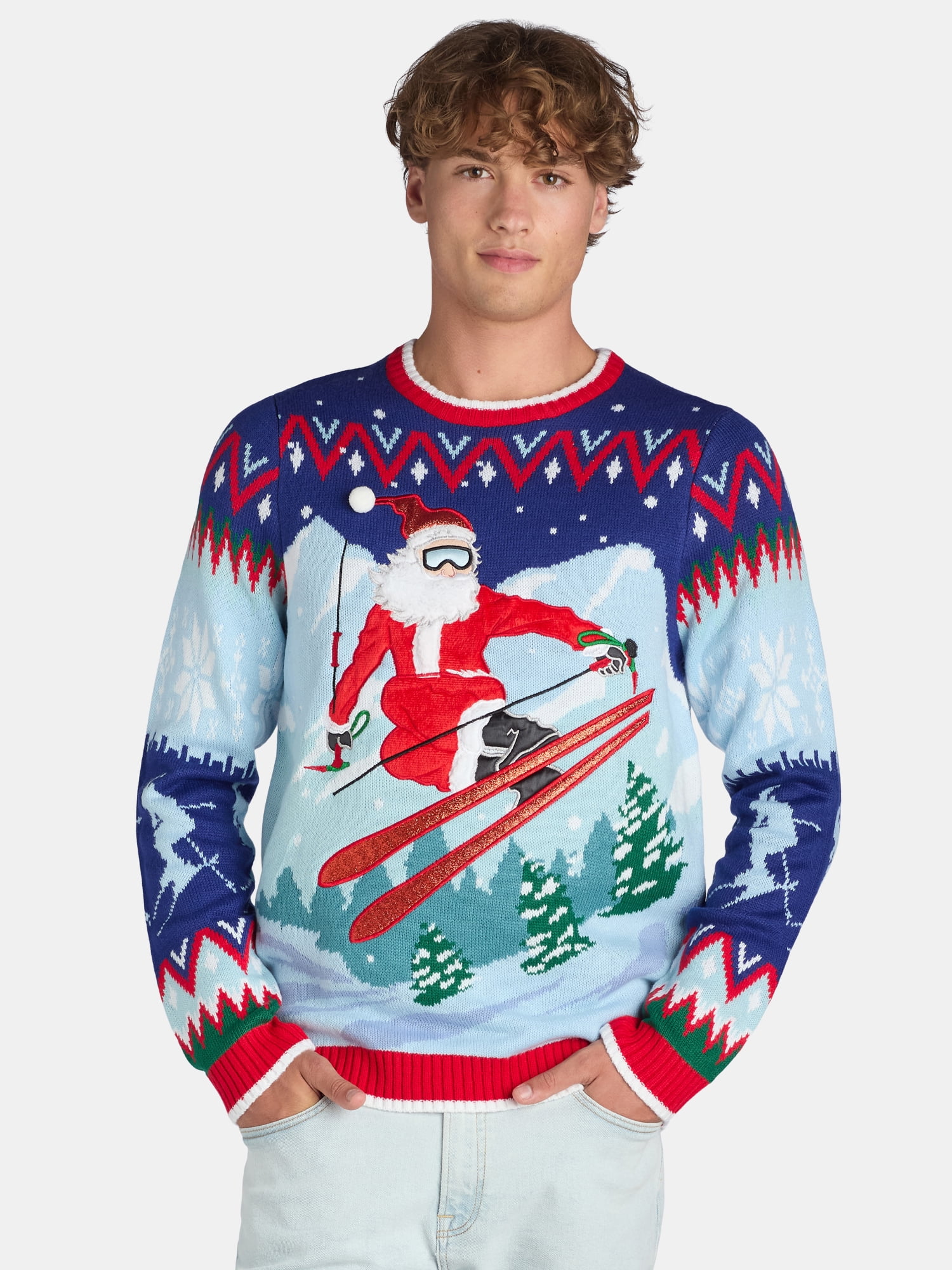 Jolly Sweaters Men's Big Men's Ugly Christmas Sweater S-3XL