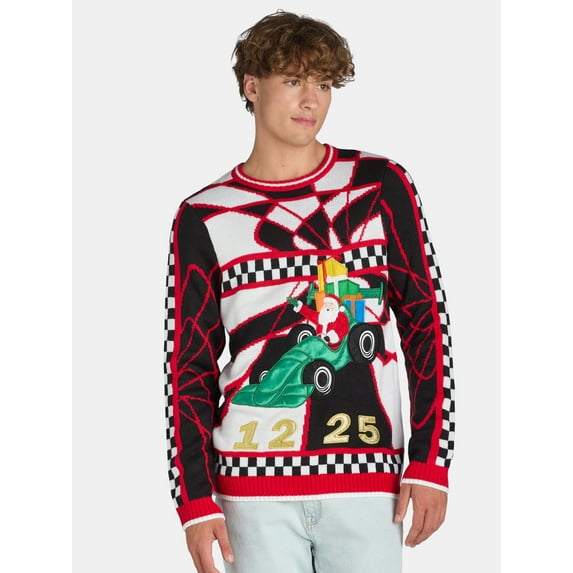 Jolly Sweaters Men's & Big Men's Ugly Christmas Sweater, Sizes S-3XL