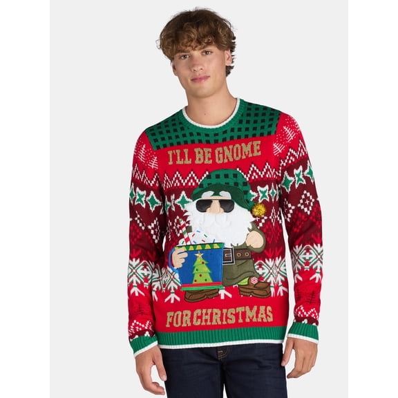 Jolly Sweaters Men's & Big Men's Ugly Christmas Sweater, Sizes S-3XL
