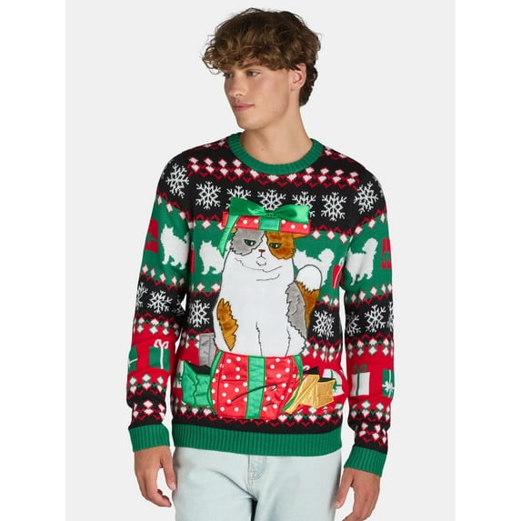 Jolly Sweaters Men's & Big Men's Ugly Christmas Sweater, Sizes S-3XL