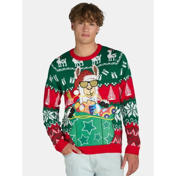 Jolly Sweaters Men's & Big Men's Ugly Christmas Sweater, Sizes S-3XL
