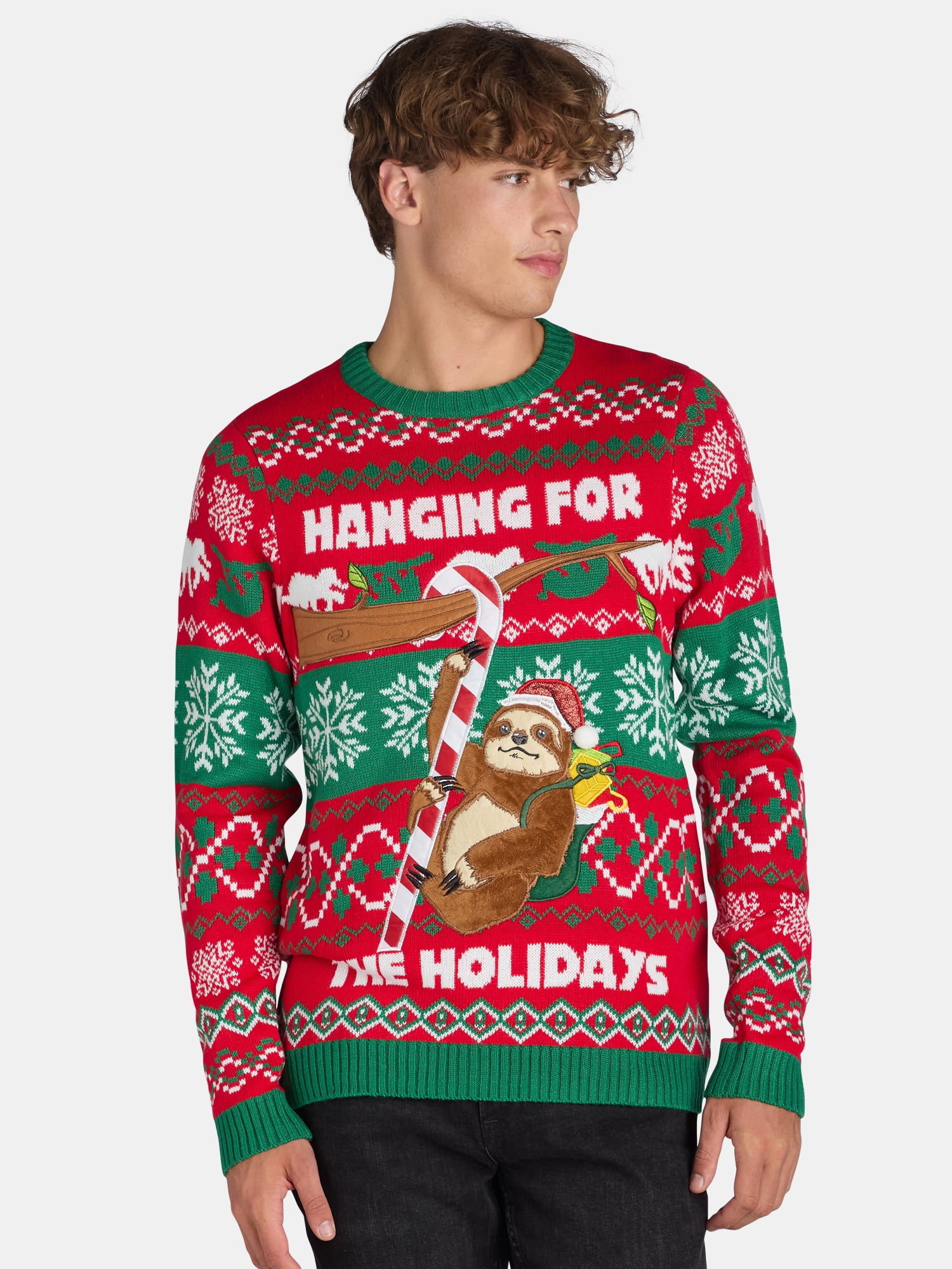 Jolly Sweaters Men's Big Men's Ugly Christmas Sweater, Sizes S