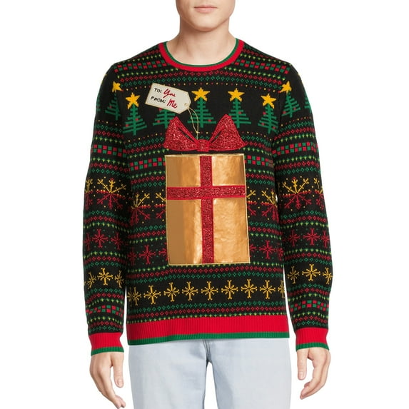 Jolly Sweaters Men's & Big Men's Ugly Christmas Sweater with Long Sleeves, Sizes S-3XL